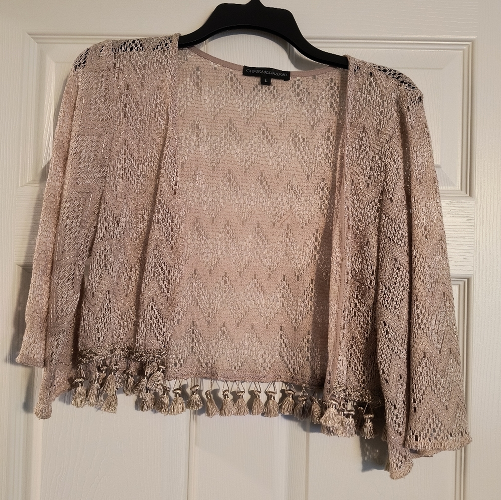 Cropped Cardigan w/tassels